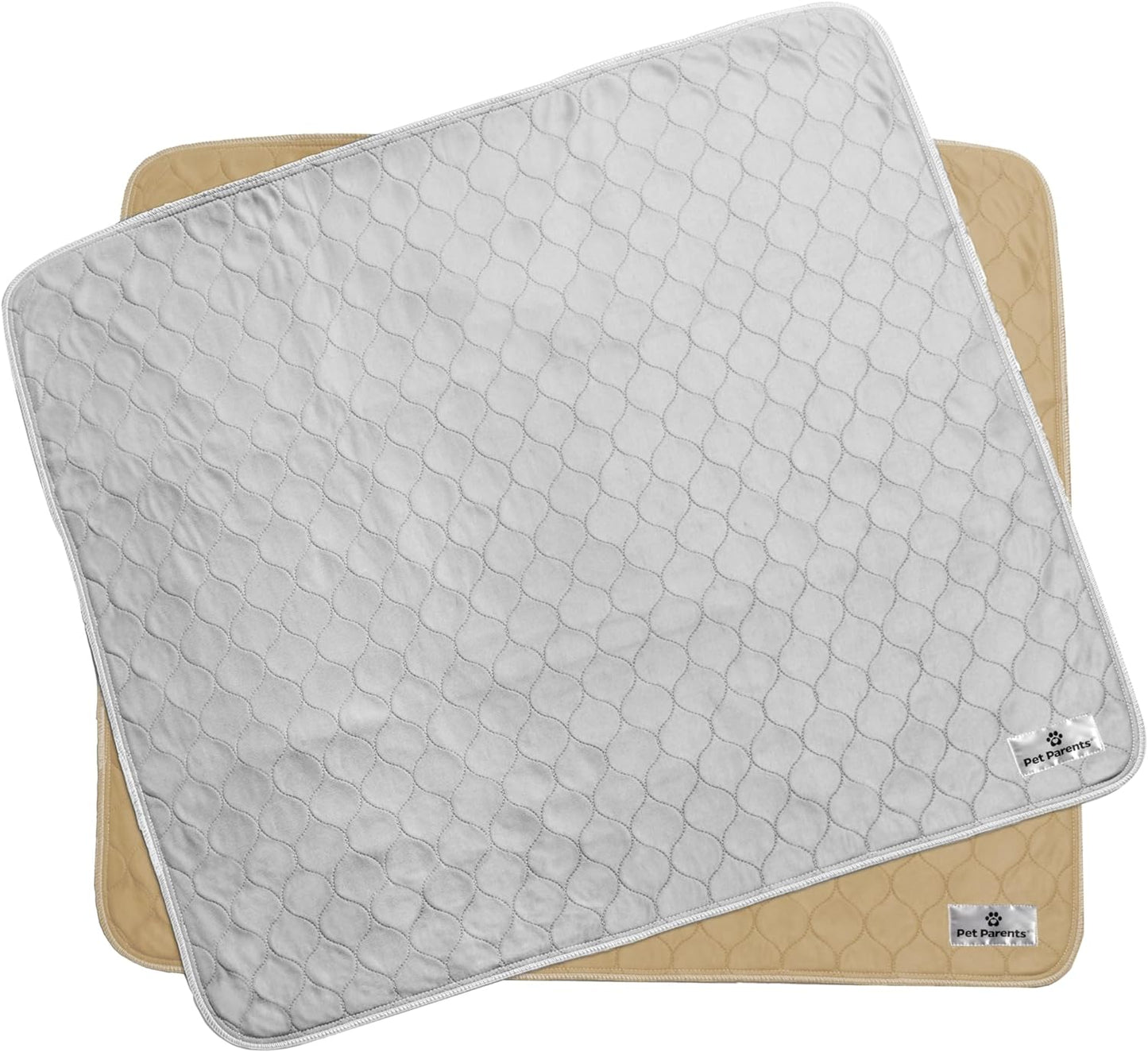 ® Pawtect® Pads Washable Pee Pads for Dogs (2Pack) of Premium Dog Pee Pads, Waterproof Puppy Pads & Reusable Dog Pads, Whelping Pads & Modern Pee Pads for Dogs (Tan/Grey, 34X36)