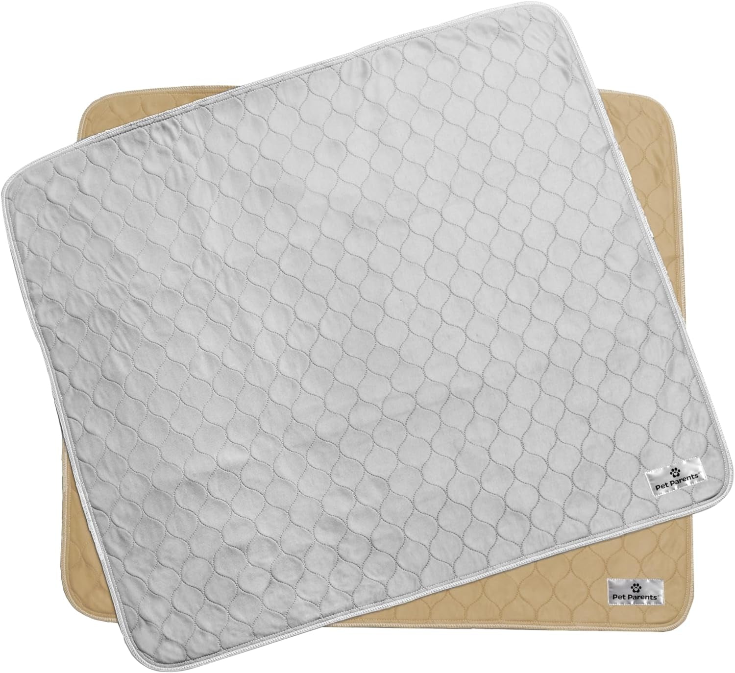 ® Pawtect® Pads Washable Pee Pads for Dogs (2Pack) of Premium Dog Pee Pads, Waterproof Puppy Pads & Reusable Dog Pads, Whelping Pads & Modern Pee Pads for Dogs (Tan/Grey, 34X36)