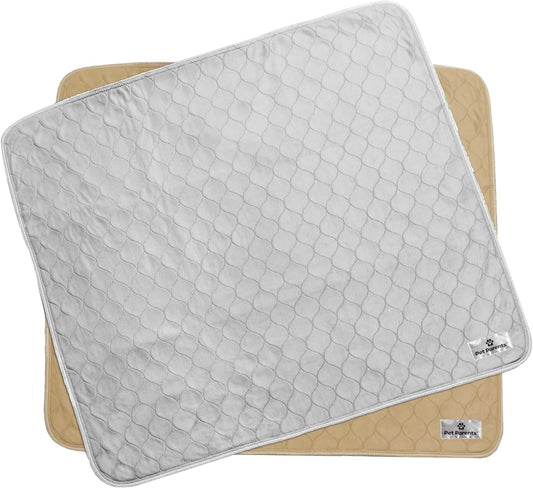 ® Pawtect® Pads Washable Pee Pads for Dogs (2Pack) of Premium Dog Pee Pads, Waterproof Puppy Pads & Reusable Dog Pads, Whelping Pads & Modern Pee Pads for Dogs (Tan/Grey, 34X36)