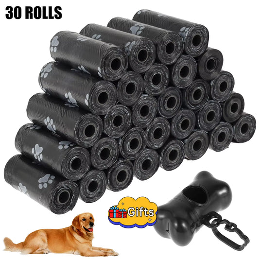 10/30/50Roll Dog Poop Bags Disposable Pet Waste Bags Dog Waste Bags Design Pet Poop Clean Pick up Bone Bag Dispenser Tools
