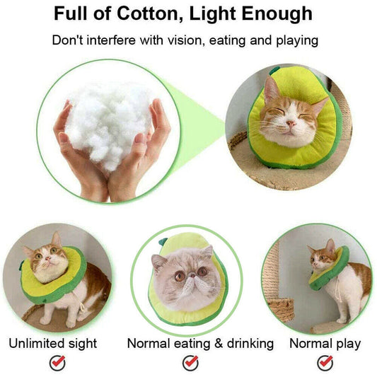 Adjustable Pet Neck Cone Recovery Pet Cat Recovery Collar Cat Soft Lemon Neck Cone Adjustable Pet E Collar After Surgery, Wound Healing Protective Cat Elizabethan Collar For Kitten & Puppy